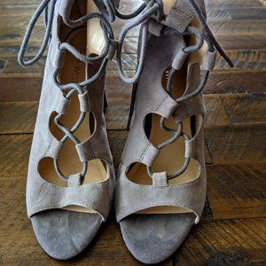 Nine West Peep Toe Heels , Grey, Size 8M